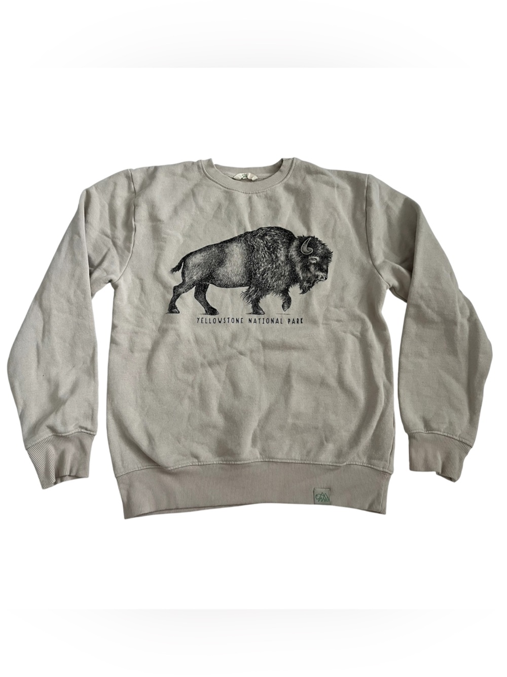 Cream Yellowstone Buffalo Graphic Crewneck Sweatshirt
